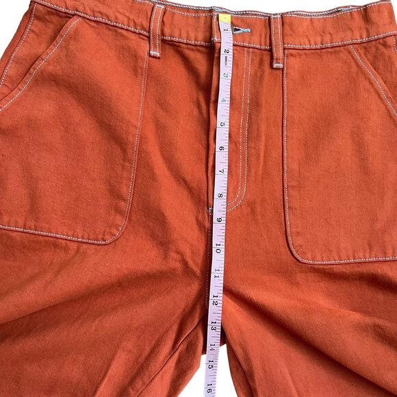 Roller Rabbit Elle Twill Wide Leg High Rise Cropped Pants Terra Cotta 10 NWT - Picture 8 of 16